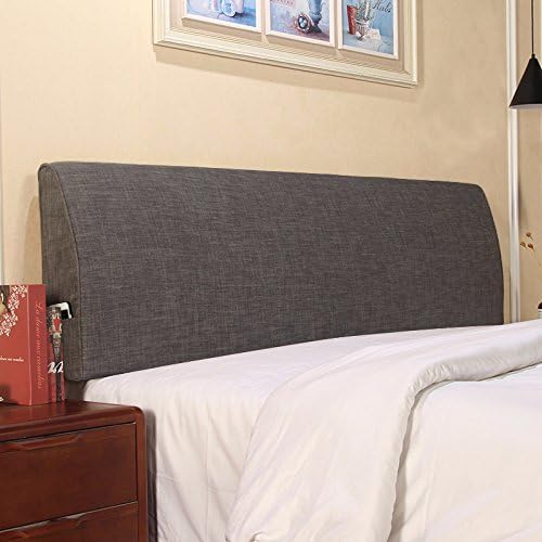 Reading Pillows Soft Leisure Linen Cloth Headboard Cushions Bedside Lumbar Backrest with Sponge Filling,LinenGreyB-120 * 50 * 10cm
