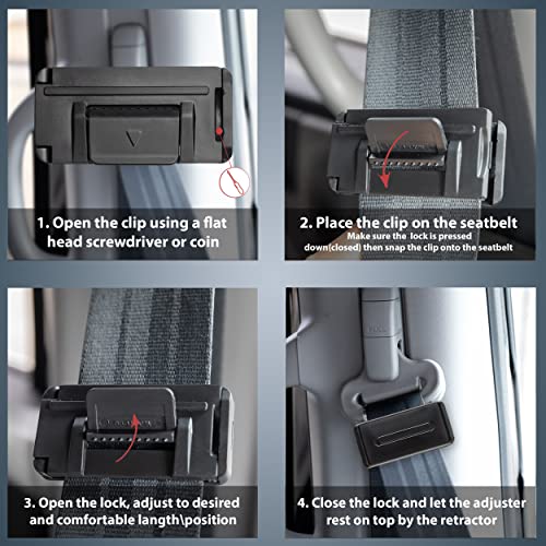 Car Seat Belt Adjuster Clips 2 Easy to use Adjustable Seat Belt Clamps to Relax & Provide