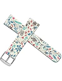 correas de Iwatch de 38 mm, Apple Watch correa Prime elegante cuero repuestos para iWatch con adaptador de metal plateado   hermoso árbol de navidad y copos blancos de nieve