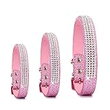 EASTOP Pet's House Dog Collars for Large Dogs Female Personalized Dog Collars for Large Dogs Female Leather Pitbull Pink Spiked Girl Bling Sparkle Training Thick Shock (Large, Pink)