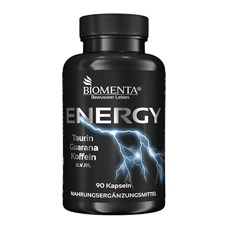 BIOMENTA ENERGY BOOSTER | AKTIONSPREIS!!! | mit TAURIN + GUARANA + KOFFEIN + GRÜNTEE + B-VITAMINEN + VITAMIN C + MAGNESIUM | 