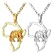 U7 Africa Map Pendant With Elephant Design 18KGP Stamp Gold Plated Chain African Style Ethiopian Jewelry Pendant Necklace