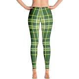 Checkered Leggings, Green Plaid 100 