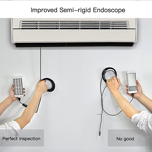 Купить WiFi Endoscope, ZOTO Wireless Borescope Semirigid Inspection Camera 8 LEDs 2.0