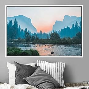 signwin Framed Canvas Wall Art Calming Waters Aerial...
