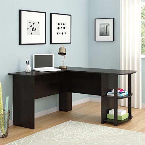 Ryan Rove Kristen Corner L-Shaped Computer Desk in Dark Russet Cherry