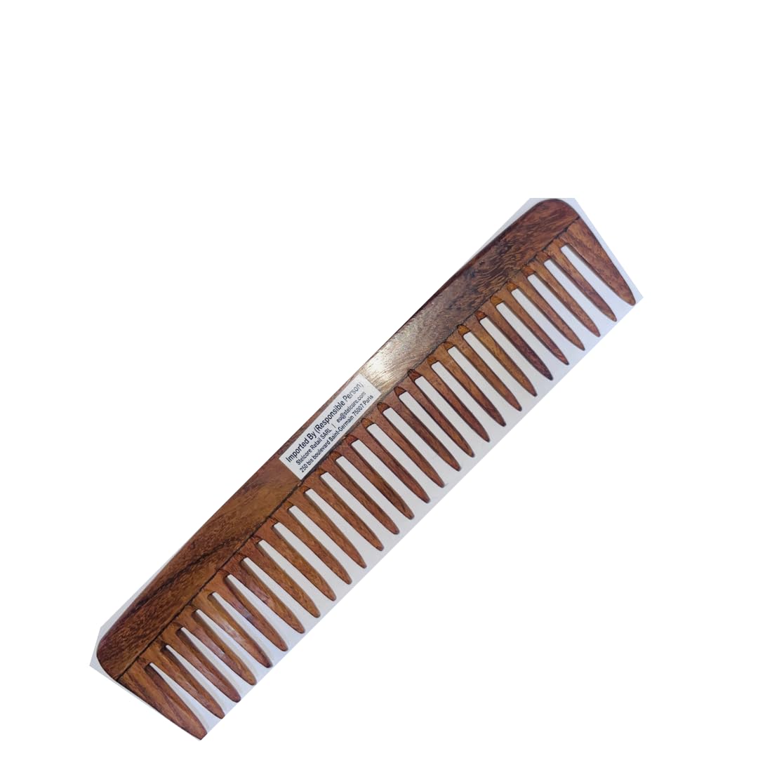 SVATV HANDCRAFTED ROSEWOOD COMB FOR DETANGLING HAIR FOR THICK, CURLY AND WAVY HAIR, NON-STATIC AND ECO-FRIENDLY WITH WIDE TOOTH FOR GROOMING HAIR COMB - (S-76A)