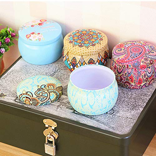 Smartcoco National Style Drum Shape Iron Gift Boxes Wedding Birthday Candy Tea Packing Box Party Favors Flower Boxes Cracker Case - Thumbnail 4