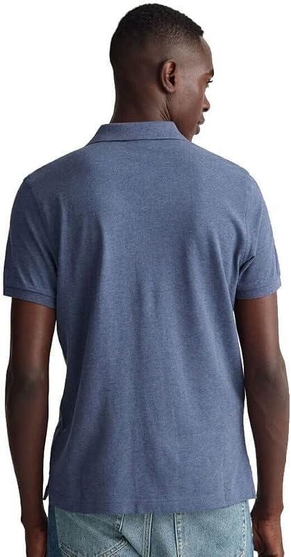 Reg Shield SS Piqué Polo para homens, Dark Jeansblue Melange., XL