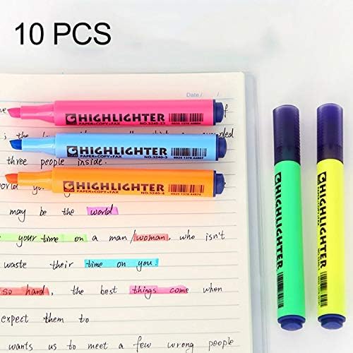 BFY Office & School Supplies .10 PCS Triangle Penholder Highlighter Pen Solid Color Key Point Marker Pen, Random Color Delivery