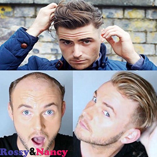 Rossy&Nancy Skin Men's Hair Toupee Undetectable Hairline Human Hair Pieces French Lace Hair Replacement #21 Blonde Color for Man Wig