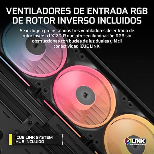 Quadro 4500X LX-R RGB Semitower para PC com vidro panorâmico – Sistema de montagem InfiniRail, capacidade para dois radiadores de 360mm, inclui 3 ventoinhas LX120R – pretas