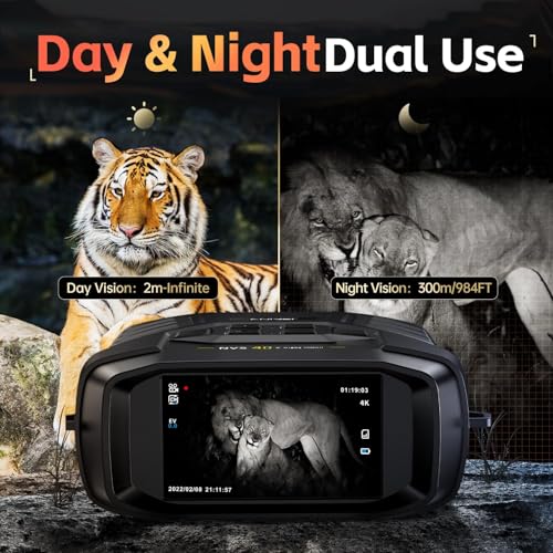 LBOYLOVE® Night Vision Goggles, Digital Infrared Night Vision Binoculars for Day and Night with 4K Video, 36MP Photo & 3" HD Screen, Suitable for Hunting, Camping & Security, Gift for Men Husband Dad