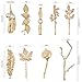 16 Pieces Metal Leaf Hair Clips Gold Silver Vintage Retro Hair Pin Minimalist Decorative Hair Barrettes Crystal Bobby Pins for Women Girls Hair Accessories