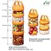 SELEWARE Portable Stackable Food Storage Containers for Snacks Formula Powder and Drinks Twist Lock System Airtight Leak-proof BPA and Phthalate Free 4 Piece Jars 31oz Orange