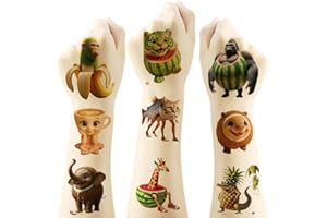 6 Sheets Tung Tung Tung Temporary Tattoos, Italian Brainrot Cartoon Themed Decoration Cartoon Waterproof Fake Tattoo Stickers