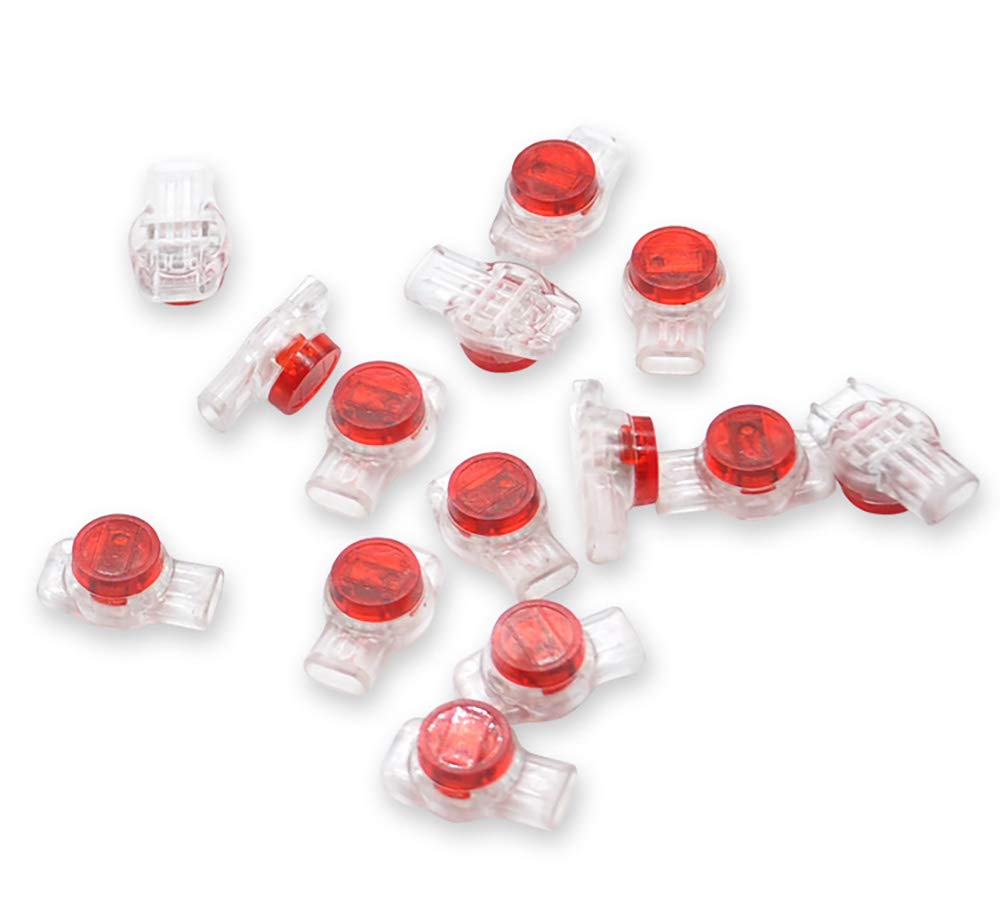 CTRICALVER lock UR connector Telephone line connection Bundling connector 3 port / 3 core set 50 pieces(Red) - Image 5
