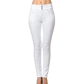 wax jean Women's High-Rise Push-Up Super Comfy 3-Button Skinny Jeans