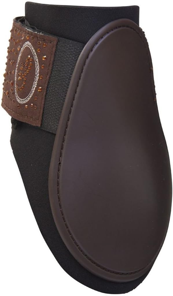 Imperial Riding Boot Neoprene Velcro Snowfall brwon Rhinestone Hard Case brown for Thoroughbred