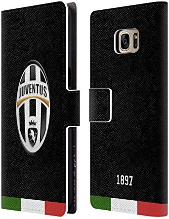 Official Juventus Football Club Italia Black Crest Leather Book Wallet Case Cover For Samsung Galaxy S7 edge