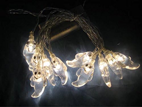 Hzenya Haloween Fairy Light Ghost string light garland,10 Warm White LEDs, 5.8 feet,Battery Operated (warm white LED)