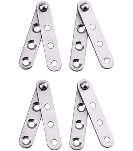Uxcell 4-Pack Stainless Steel 360° Rotating Door Pivot Hinge – 60mm X 11mm, Brushed Silver, For Cabinets, Windows & Light Doors (Screws Not Included)