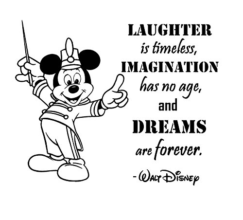 Mickey Mouse Wall Decals is a Vinyl Wall Decal Displaying a Mickey Mouse Decals for Walls – Laughter is Timeless, Imagination has No Age, and Dreams are Forever! – YELLOW