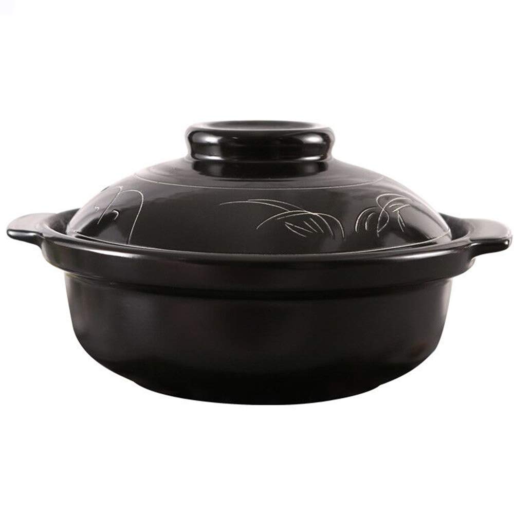 QFFL shaguo Hogar Abierto Flame cerámica cazuela/Amarillo ...