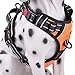 PoyPet No Pull Dog Harness, No Choke Front Clip Dog Reflective Harness, Adjustable Soft Padded Pet Vest with Easy Control Handle for Small to Large Dogs(Orange,L)