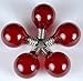 Novelty Lights Incandescent G30 Globe Replacement Bulbs - Outdoor Individual Bulbs for Events, Holiday Parties, Patios, and More - C7/E12 Candelabra Base, 5 Watt Lights (Red, 25 Pack)