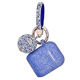 Apple Airpods Case Keychain, Filoto Airpods Silicone Glittery Case, Scratch Proof and Drop Proof Air Pods Protective Cover Skin with Shiny Ball Key Chain (Sapphire Blue)