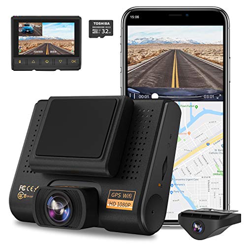 Dual Dash Cam, AQP Full HD 1080P Car Camera Front and Rear for Cars