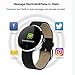 kingkok Colorful OLED Screen Dynamic Heart Rate and Blood Pressure Watch with Pedometer Calories Counter Sleep Monitor Band Waterproof Fitness Tracker Smart Bracelet [Black]