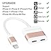 Anlyso iPhone X/ 8/ 7 Splitter & Adapter, 3 in 1 Double Lightning Headphones Adapter Calling & Audio & Charge for iPhone X/ 8/ 8 Plus/ 7/ 7 Plus/ 6S Support iOS 11.2