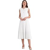 Hobemty Women's Sleeveless Dress A-Line Summer Chiffon Midi Dress