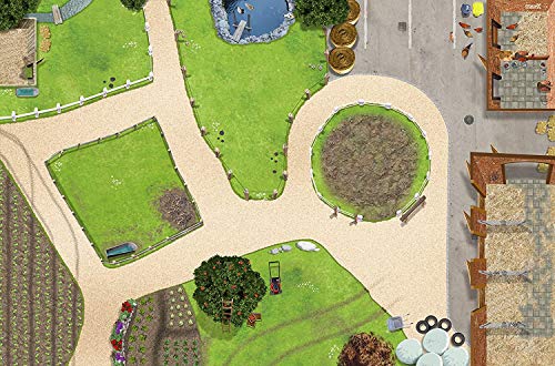 Stikkipix Bauernhof/Reiterhof Spielmatte (ähnlich Spielteppich) | SM01 | Hochwertige Spiel-Matte für das Kinder-Zimmer | ideales Zubehör für Schleich, Playmobil, Papo, Bullyland | 150 x 100 cm