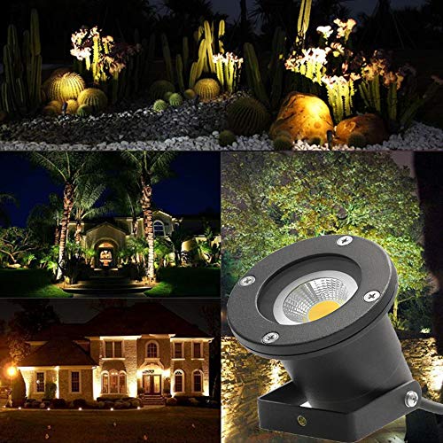 HENGMEI 12x4W Gartenleuchte LED Gartenstrahler mit Erdspieß IP65 Wasserdicht Warmweiß Garten Scheinwerfer Gartenlampe… – Bild 5