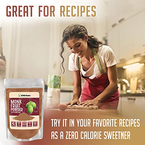 XPRS Nutra Monk Fruit Powder Pure Monk Fruit Sweetener Without Erythritol, Sweet Earthy Flavor XPRS Nutra Monk Fruit Powder Pure Monk Fruit Sweetener Without Erythritol, Sweet Earthy Flavor