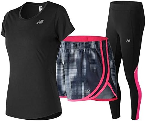 Amazon ランニングウェア 3点セット レディース ニューバランス Newbalance 半袖tシャツ 2 5インチショートパンツ ロングタイツ 女性用 マラソン ジョギング トレーニング フィットネス ジム スポーツウェア Nbset C M Bk ブラック シャツ 通販