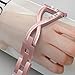 Wearlizer Metal Replacement for Fitbit Versa Bands for Women Rose Gold Silver Black Small Large X Type Design Pink Gold