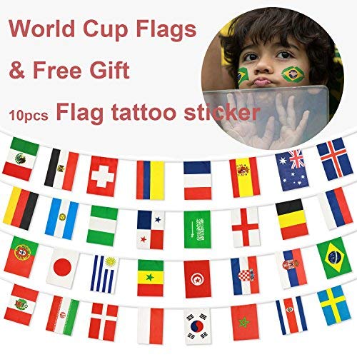 2018 World Cup Flags Banner Set Of 32 Country Flags With 10