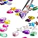 Blulu 600 Pieces Gems Acrylic Craft Jewels Flatback Rhinestones Gemstone Embellishments Heart Star Square Oval and Round, Assorted Color (8 to 14 mm)