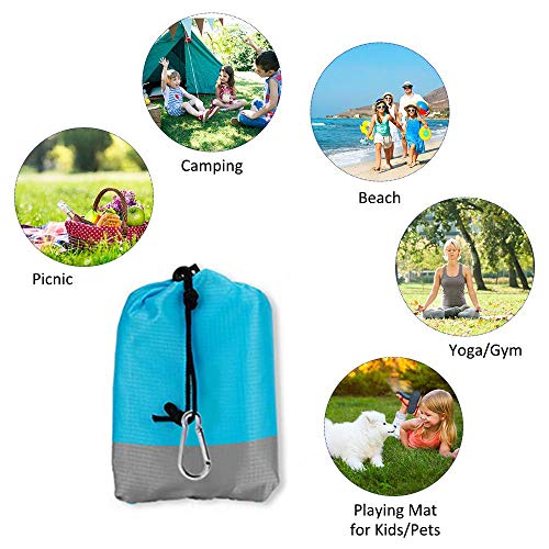 Mumu Sugar Sand Free Beach Mat, Quick Drying Portable Compact Lightweight Beach Mat - Water/Heat Resistant–Sand Proof Outdoor Beach Blanket for Travel, Camping, Hiking and Music Festivals (82‘’×79‘’)