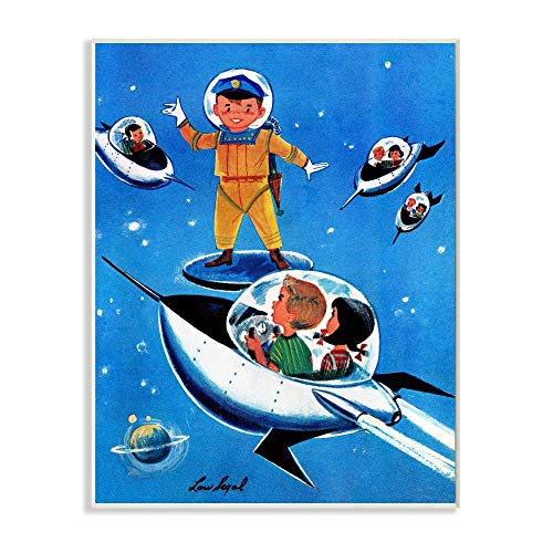 The Kids Room by Stupell Space Adventure Cartoon Blue Yellow Kids Nursery Paint…