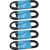 MCSPROAUDIO 110 ohm 3 Pin DMX Lighting Cable (10 ft, 5 Cable Pack)