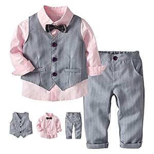 G-kids Baby jongens kledingset gentleman pak peuters doop bruiloft Kerstmis colbert pak vlinderdas speelpak hemd + broek…