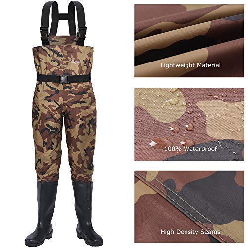 OXYVAN Fishing Waders for Women Men Hunting Waders for Men Women Waterproof Lightweight Chest Waders with Boots(M13, Camouflage) - Thumbnail 2