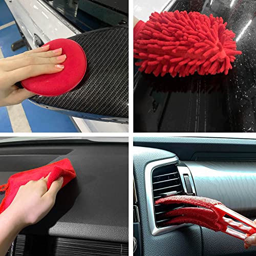 Armiwiin Car Detailing Kit with Brushes, 26 Pcs Drill Brush Set Car