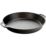 Lodge Seasoned Cast Iron Skillet with 2 Loop Handles - 17 Inch Ergonomic Frying Pan