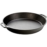 Lodge 17 Inch Pre-Seasoned Cast Iron Skillet - Dual Assist Handles - Use in the Oven, on the Stove, on the Grill, or Over a Campfire - Black